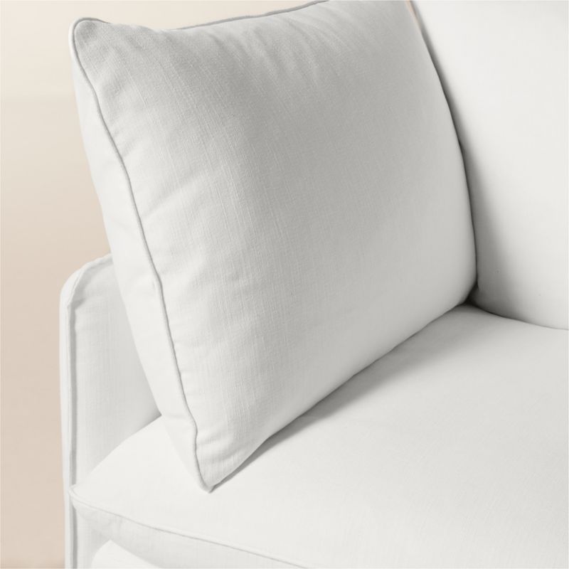 Lumis 3-Piece White Performance Fabric Standard Depth Sectional Sofa with Ottoman - image 4 of 7