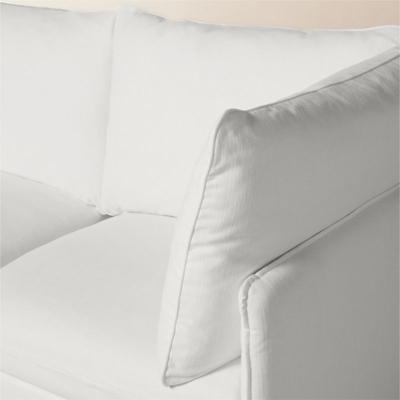 Lumis 3-Piece White Performance Fabric Standard Depth Sectional Sofa with Ottoman - image 5 of 7