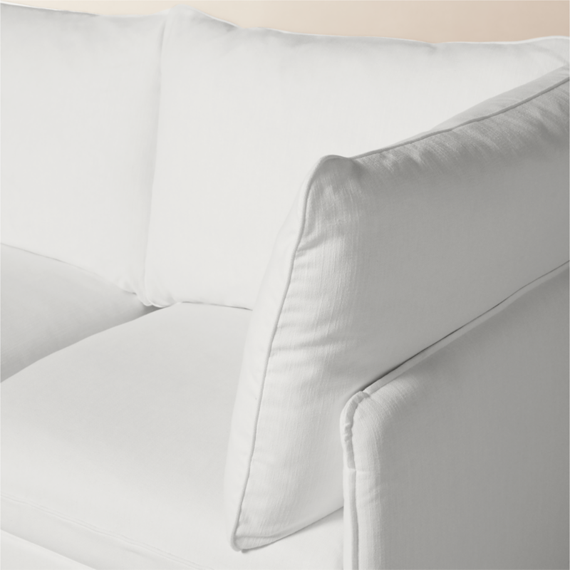 Lumis 3-Piece White Performance Fabric Standard Depth Sectional Sofa with Ottoman - image 6 of 8