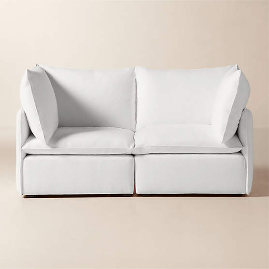 Lumis 2-Piece White Performance Fabric Standard Depth Sectional Sofa