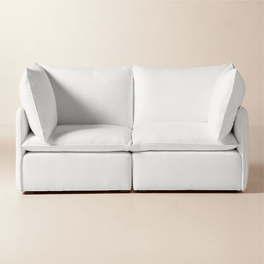 Lumis 2-Piece White Performance Fabric Standard Depth Sectional Sofa