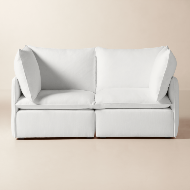 Lumis 2-Piece White Performance Fabric Standard Depth Sectional Sofa - image 0 of 8