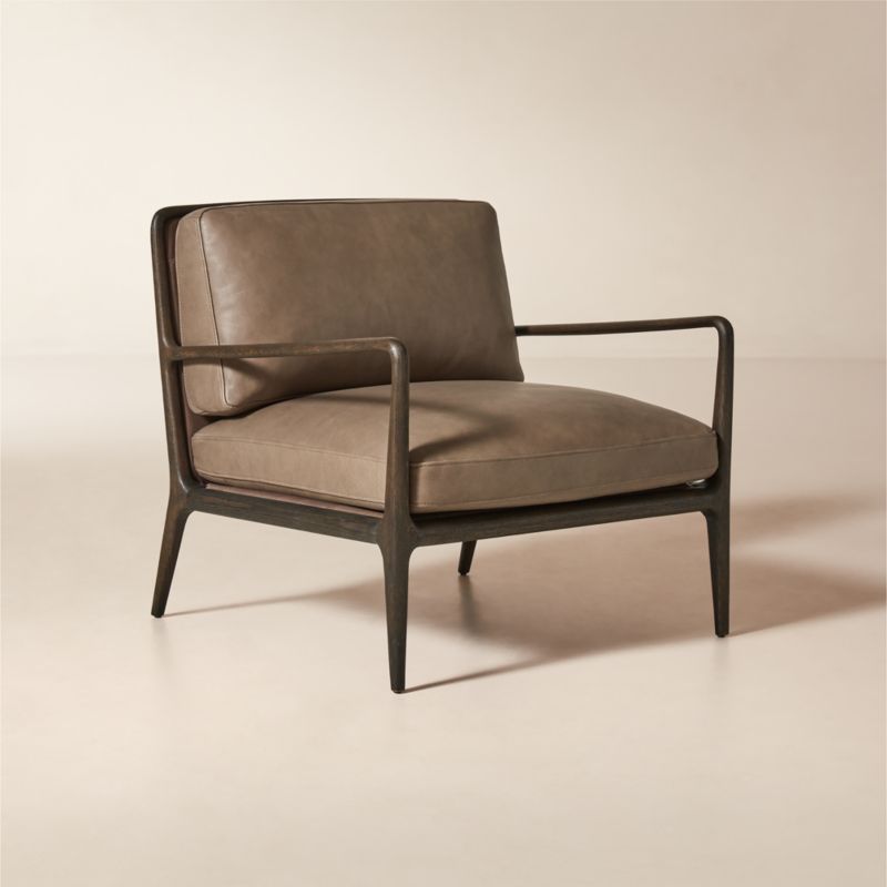 Lupo Sepia Brown Leather Accent Chair - image 1 of 8