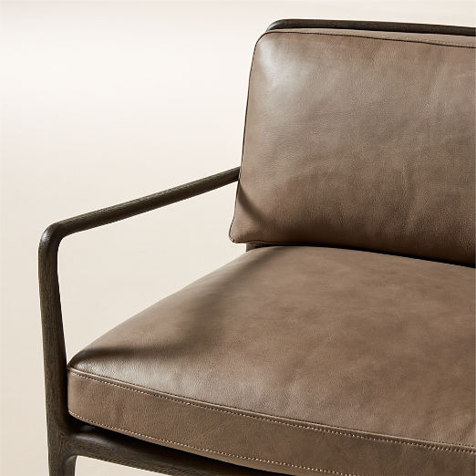 Lupo Sepia Brown Leather Accent Chair