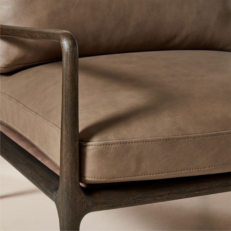 Lupo Sepia Brown Leather Accent Chair - image 4 of 8