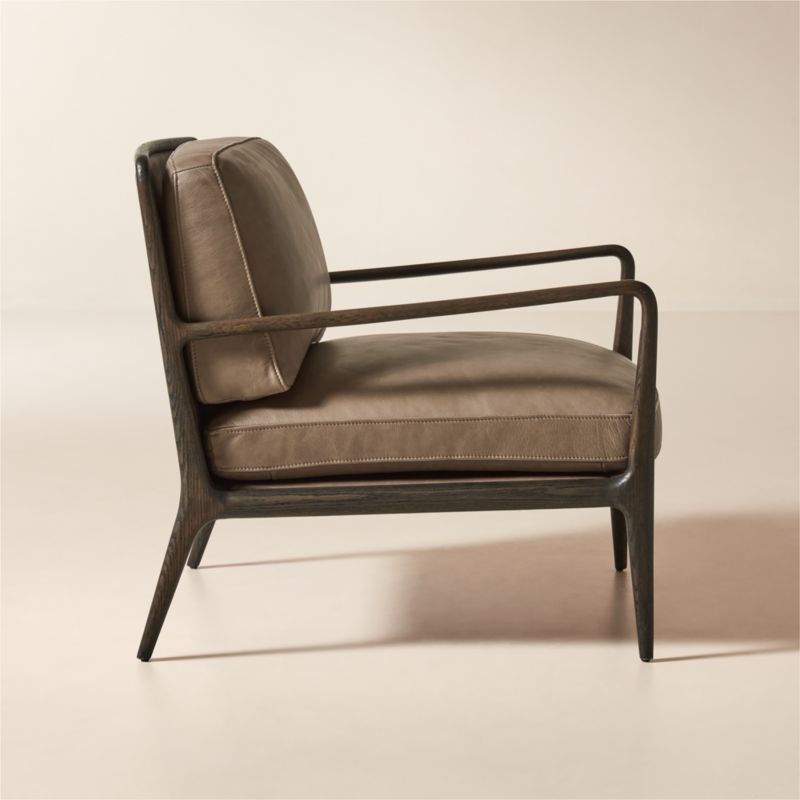 Lupo Sepia Brown Leather Accent Chair - image 2 of 8