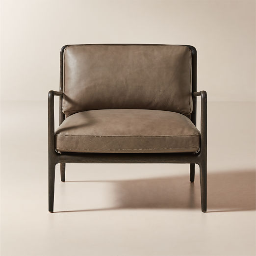 Lupo Sepia Brown Leather Accent Chair