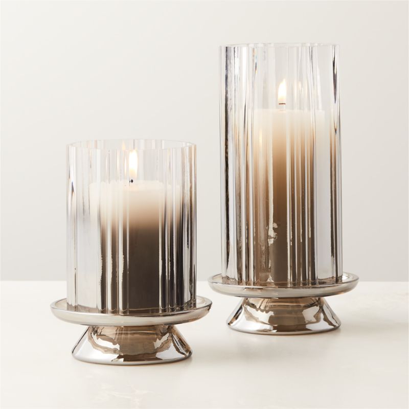 Lustro Smoked Glass Hurricane Candle Holder Small - image 2 of 8