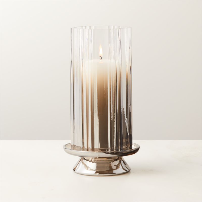 Lustro Smoked Glass Hurricane Candle Holder Medium - image 2 of 6