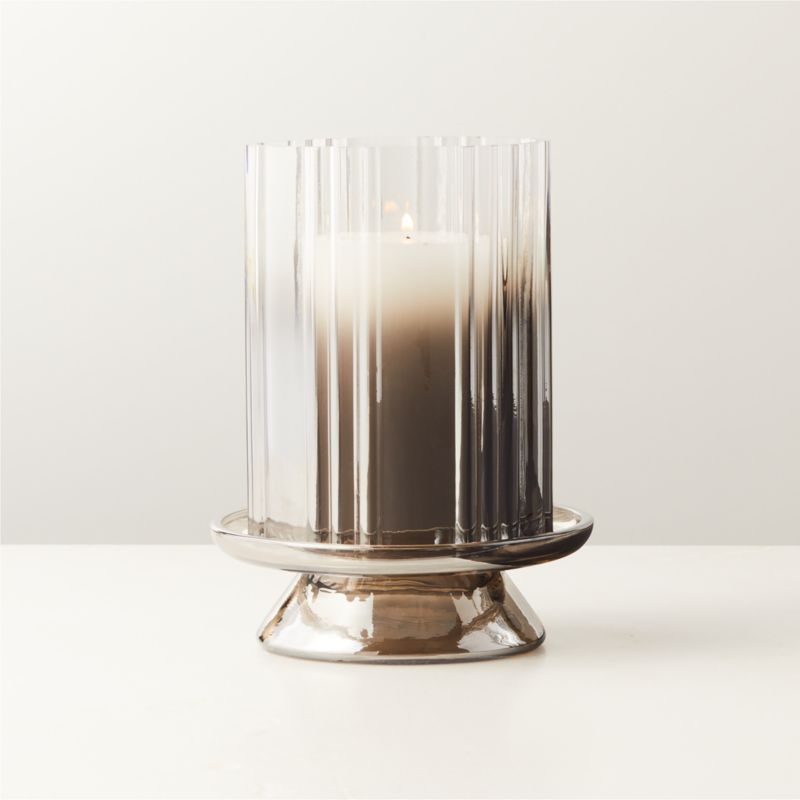 Lustro Smoked Glass Hurricane Candle Holder Small - image 3 of 8