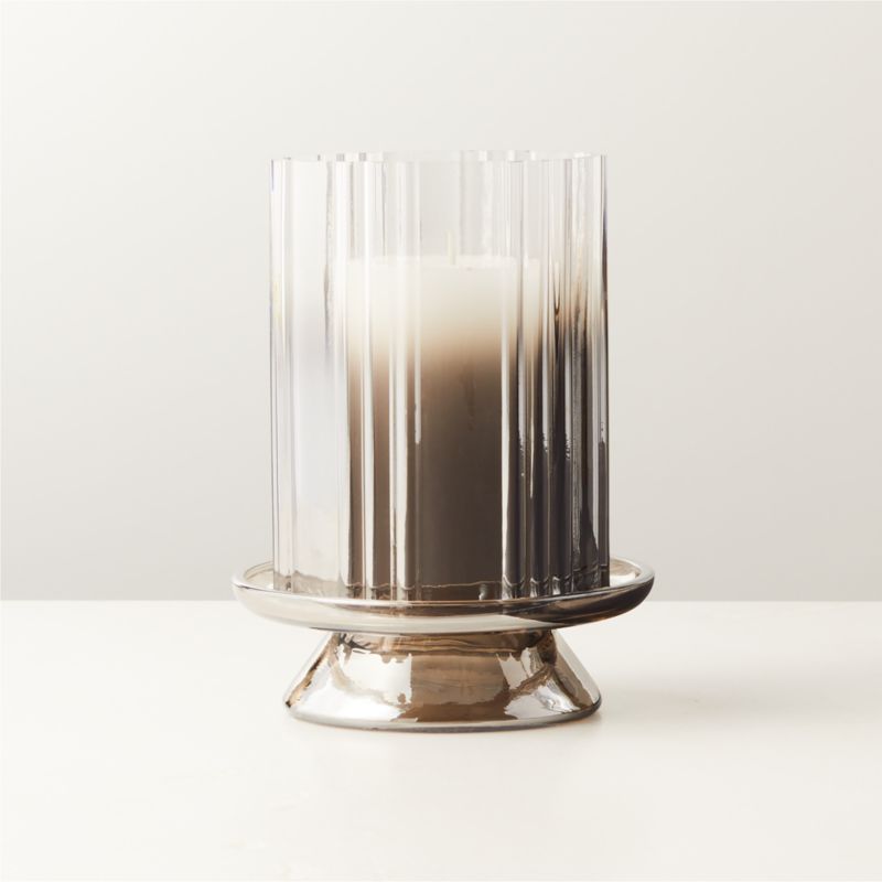 Lustro Smoked Glass Hurricane Candle Holder Small - image 0 of 8