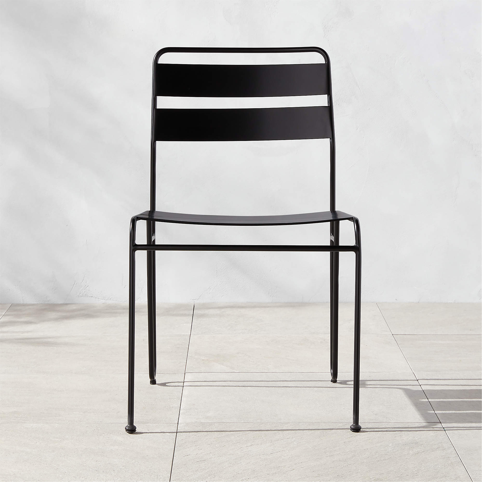 Luther Modern Black Metal Outdoor Dining Chair + Reviews | CB2