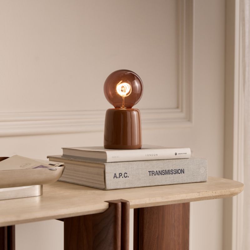Luvlite Terracotta Enamel Table Lamp by Bill Curry - image 1 of 4