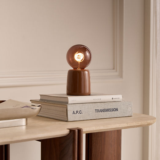 Luvlite Terracotta Enamel Table Lamp by Bill Curry