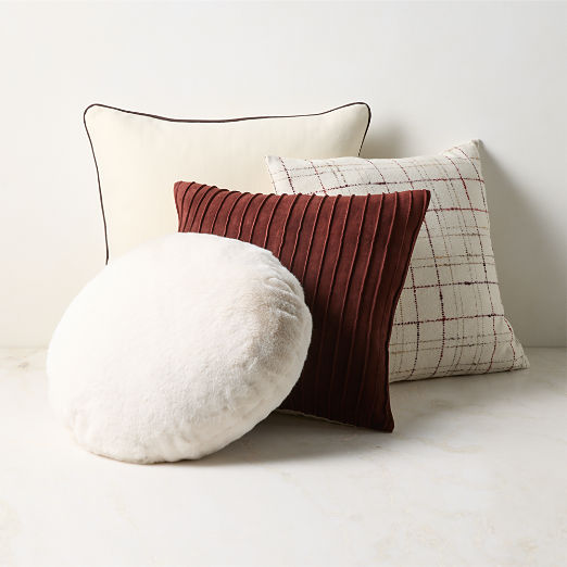 A Hit of Red Throw Pillow Set with Feather Down Inserts