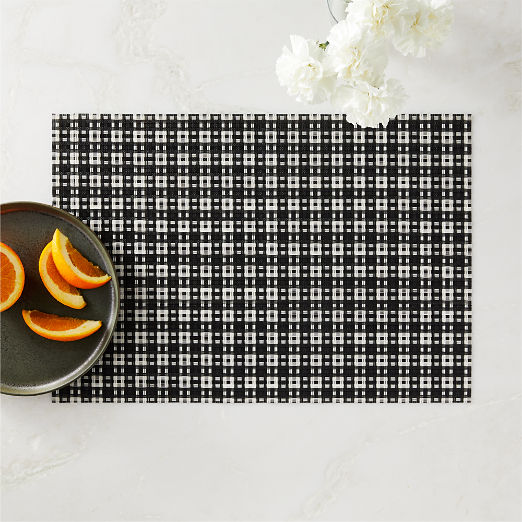 Luz Reversible Black and White Checked Placemat