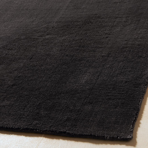 Lyla Handloomed Charcoal Solid Performance Area Rug 6'x9'