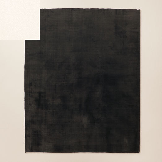 Lyla Handloomed Charcoal Solid Performance Area Rug 9'x12'