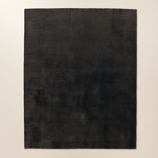 Lyla Handloomed Charcoal Solid Performance Area Rug 8'x10'