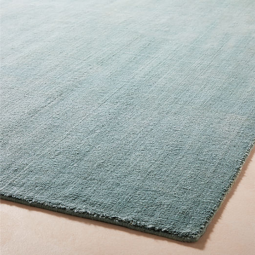 Lyla Silver Blue Solid Handloomed Performance Area Rug