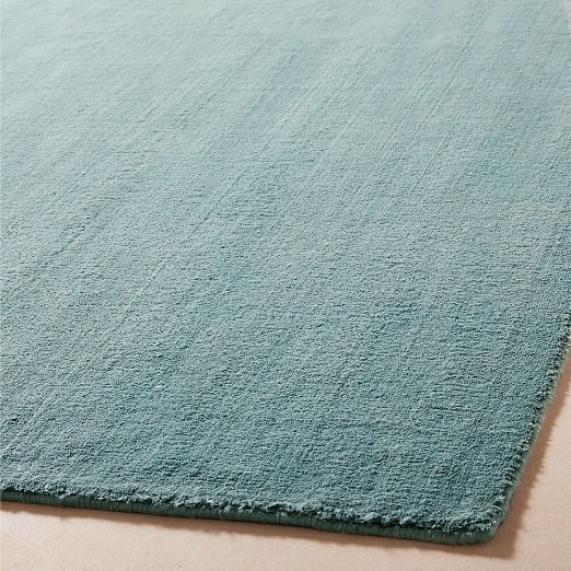 Lyla Silver Blue Solid Handloomed Performance Area Rug