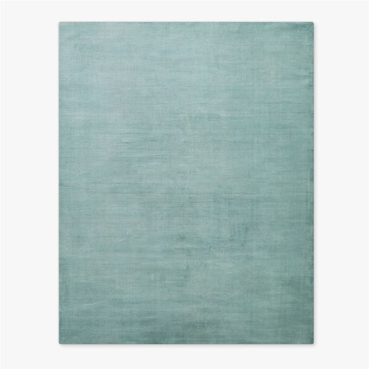 Lyla Silver Blue Solid Handloomed Performance Area Rug