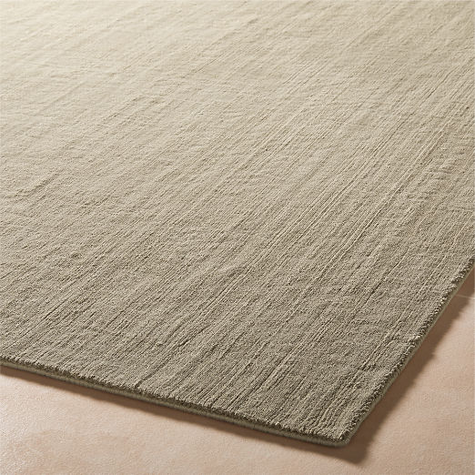 Lyla Handloomed Taupe Solid Performance Area Rug 5'x8'