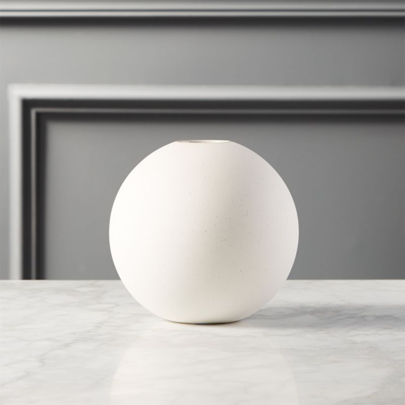 White Vases Cb2 Lyle Round Vase