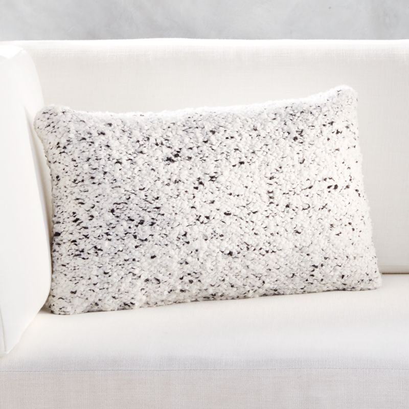 View 20"x12" Lyon Boucle White Outdoor Throw Pillow details