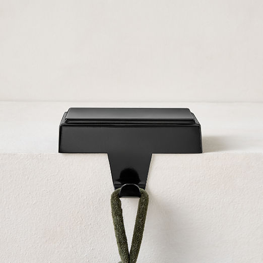 Layer Rectangular Black Stainless Steel Christmas Stocking Holder