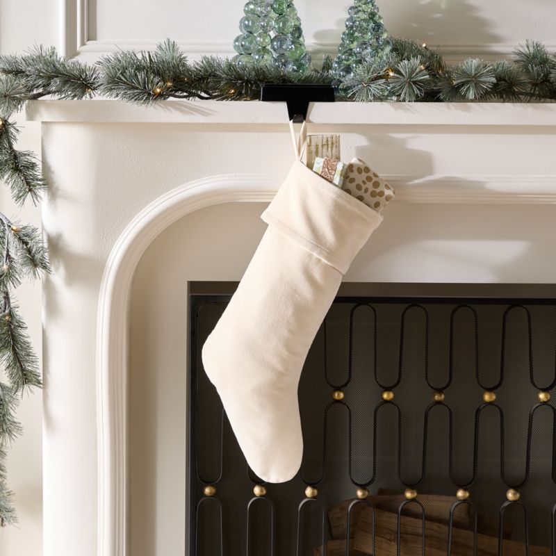 Layer Rectangular Black Stainless Steel Christmas Stocking Holder - image 1 of 3
