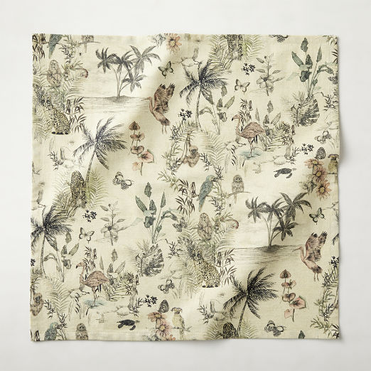 Jungle Print Linen Napkin by Matthew Williamson