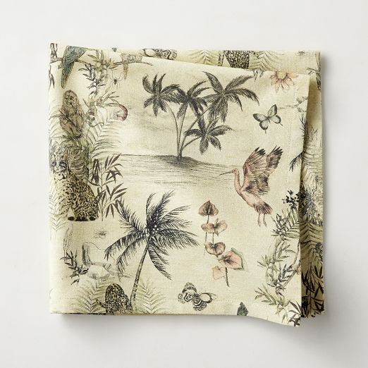 Jungle Print Linen Napkin by Matthew Williamson