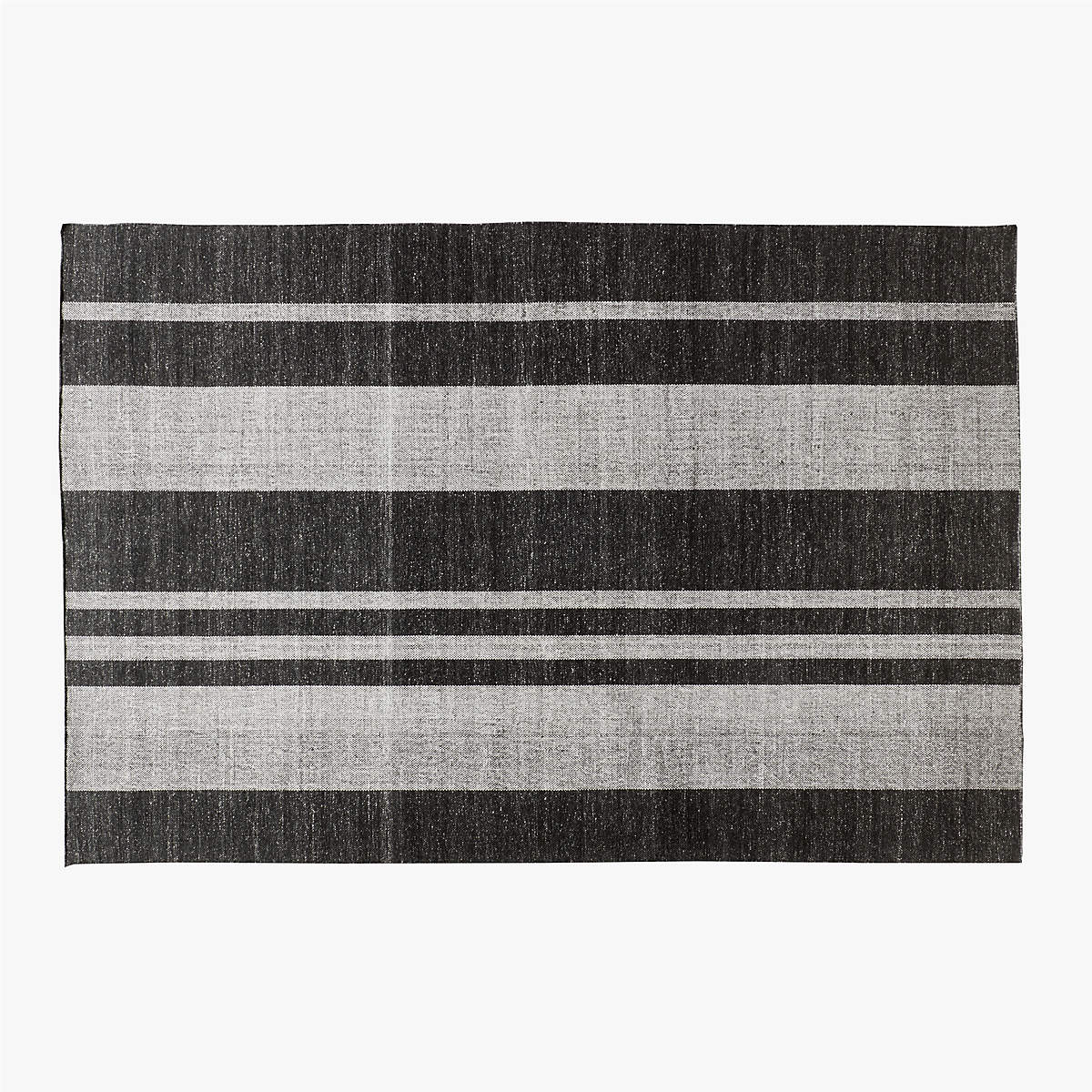 Maar Stripe Black and Warm White Indoor/Outdoor Performance Area Rug 6 ...