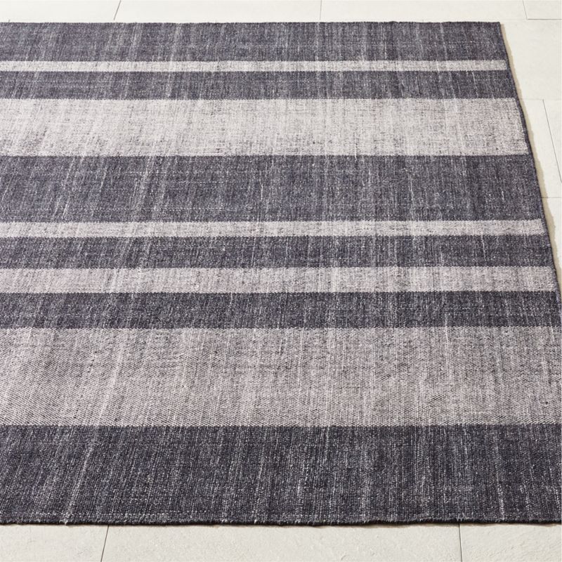 Maar Stripe Blue and Warm White Indoor/Outdoor Performance Area Rug 8