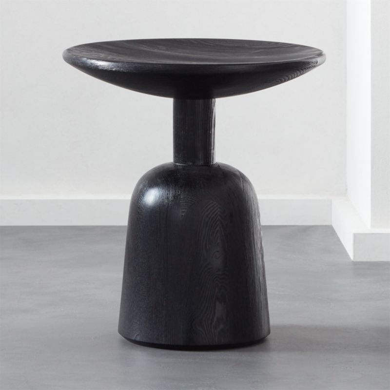 Macbeth Hemlock Black Wood Side Table + Reviews | CB2