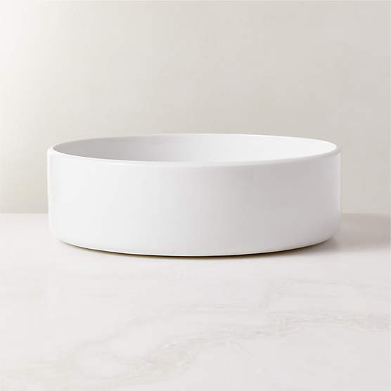 Crisp Modern Matte White Serving Bowl Large + Reviews CB2 Canada