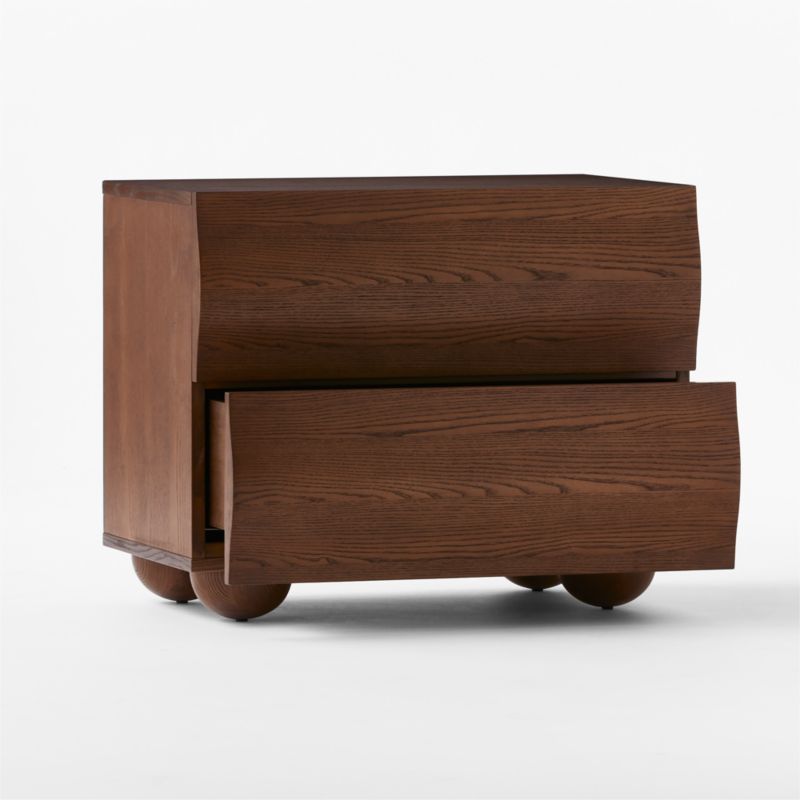 Mackay 2-Drawer Curved Wood Nightstand - image 5 of 9