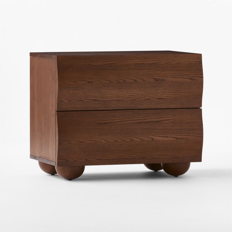 Mackay 2-Drawer Curved Wood Nightstand - image 4 of 9