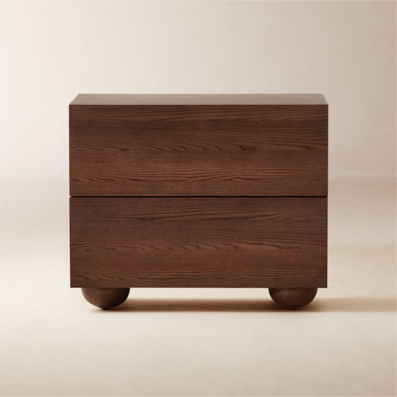 Mackay 2-Drawer Curved Wood Nightstand - image 0 of 9