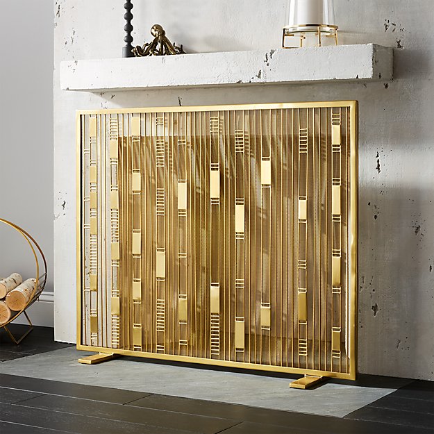 Ac Unit Prices >> Maclyn Brass Fireplace Screen + Reviews | CB2 Ac Unit Prices >> Maclyn Brass Fireplace Screen + Reviews | CB2