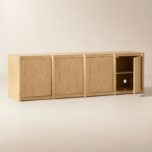 Macron 90" Light Oak Media Console