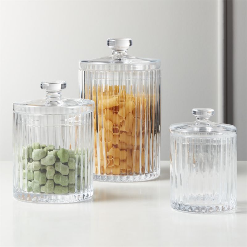 Madeline Clear Glass Canisters Cb2