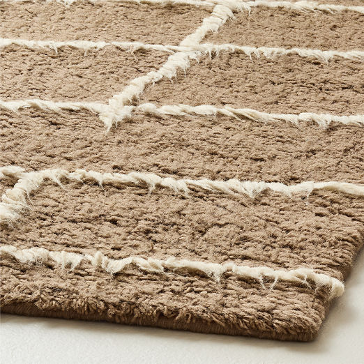 Madeo Handwoven Taupe New Zealand Wool Rug Swatch 12"X12"