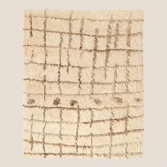 Madeo Handwoven Warm White New Zealand Wool Area Rug 6'X9'