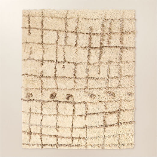 Madeo Handwoven Warm White New Zealand Wool Area Rug 8'X10'