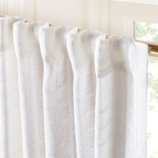 Madwas White EUROPEAN FLAX™-Certified Linen Sheer Window Curtain Panel