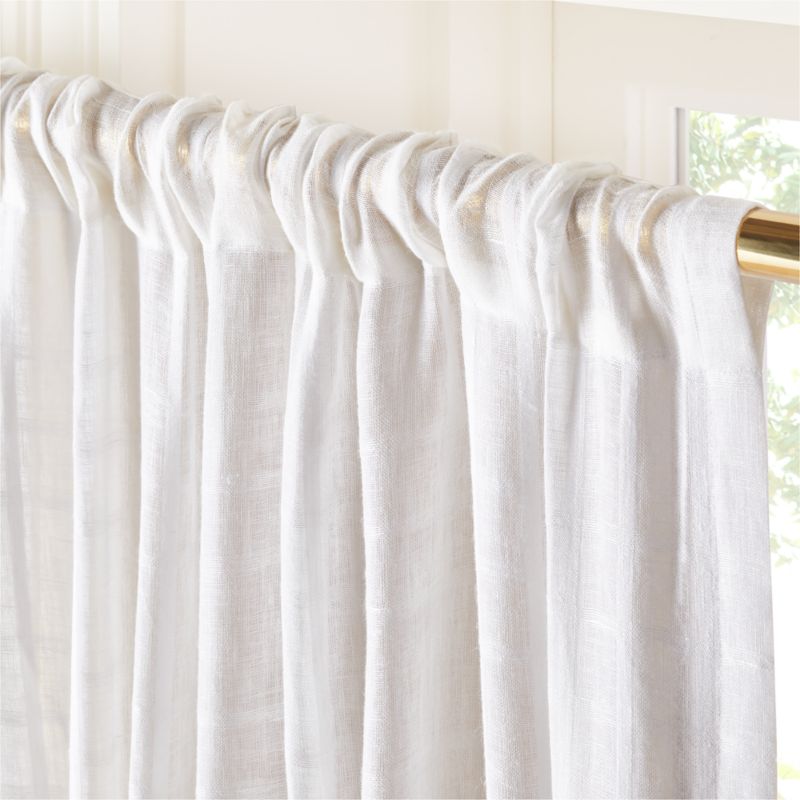 Madwas White EUROPEAN FLAX™-Certified Linen Sheer Window Curtain Panel 48"x96" - image 2 of 5