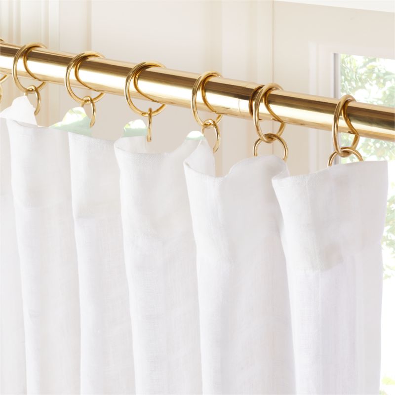 Madwas White EUROPEAN FLAX™-Certified Linen Sheer Window Curtain Panel 48"x96" - image 1 of 5