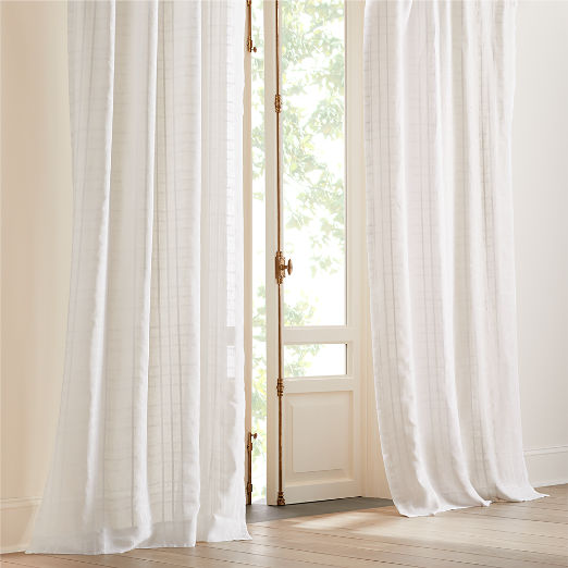 Madwas White EUROPEAN FLAX™-Certified Linen Sheer Window Curtain Panel